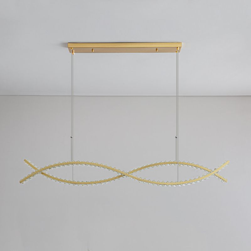 Modern 1/2-Light Golden Kitchen Island Lighting LED Ceiling Light