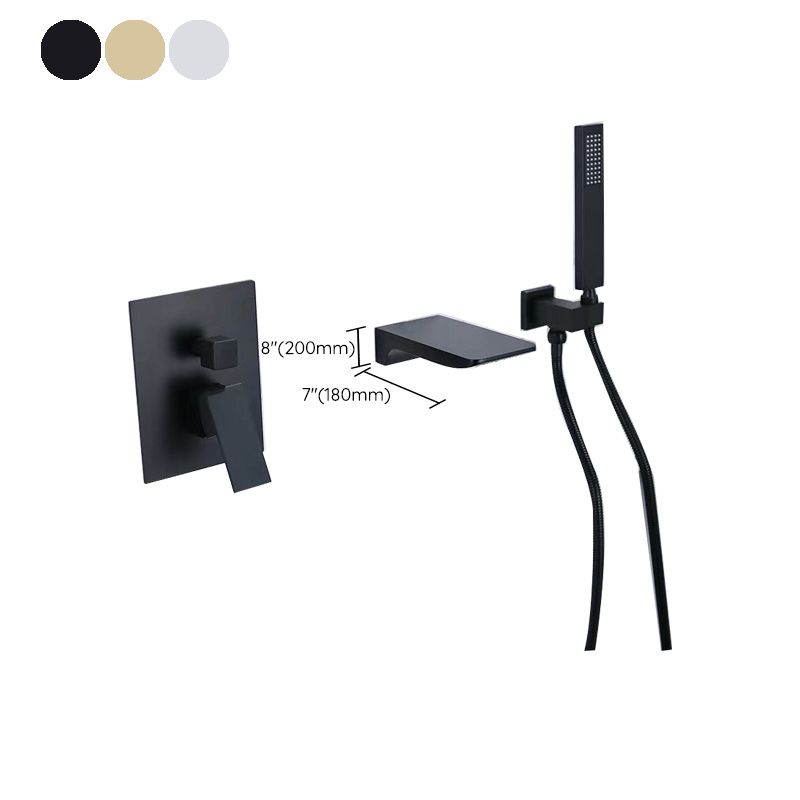 Modern Brass Faucet Swivel 1-Handle and 4-Hole Wall Mounted Tub Spout Trim