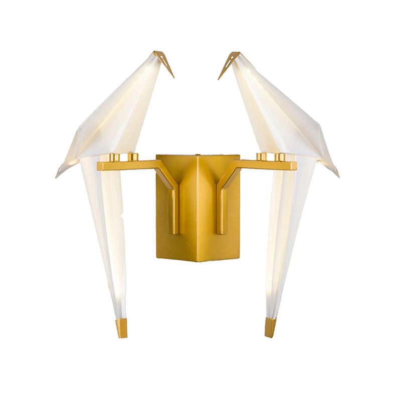 Postmoderne metalen wandlicht wit papier kraanwand sconce licht voor woonkamer slaapkamer