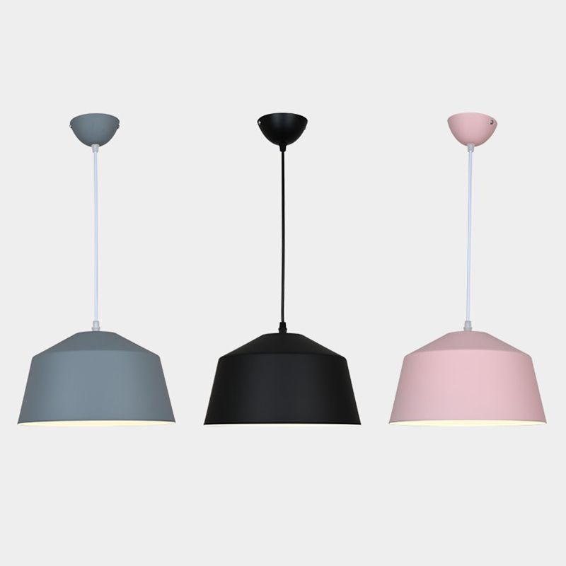 Bowl Shape Hanging Lighting Modern Macaron Style Metal 1 Pendre clair pour l'hôtel