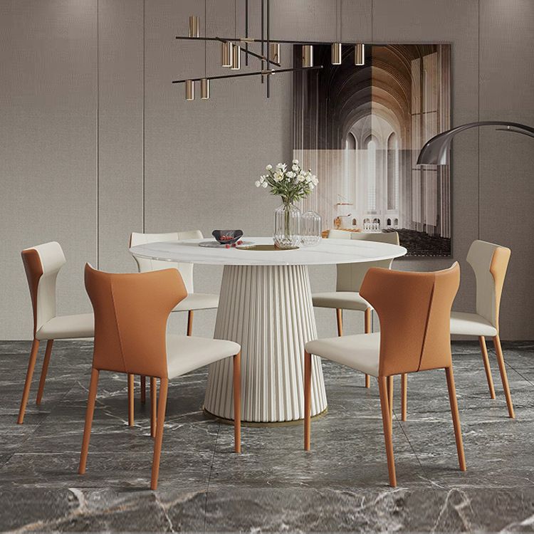 1/3/4/5/7 Pcs Metal Modern Dining Room Set with Round Pedestal Base Table Dinette Set