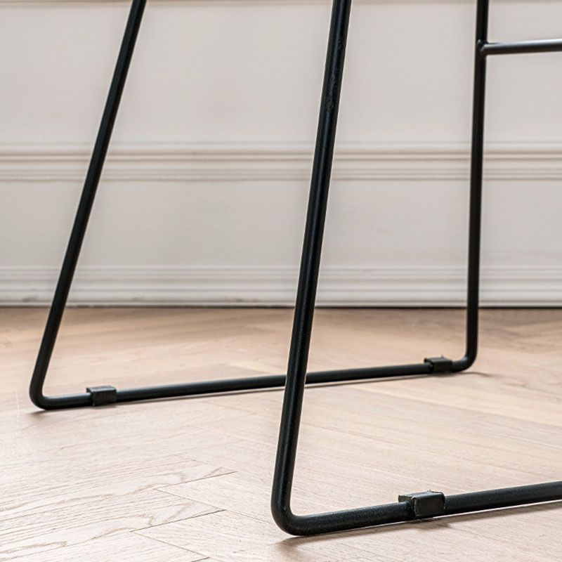 Scandinavian Footrest Living Room Stool Matte Finish PU Leather Barstool