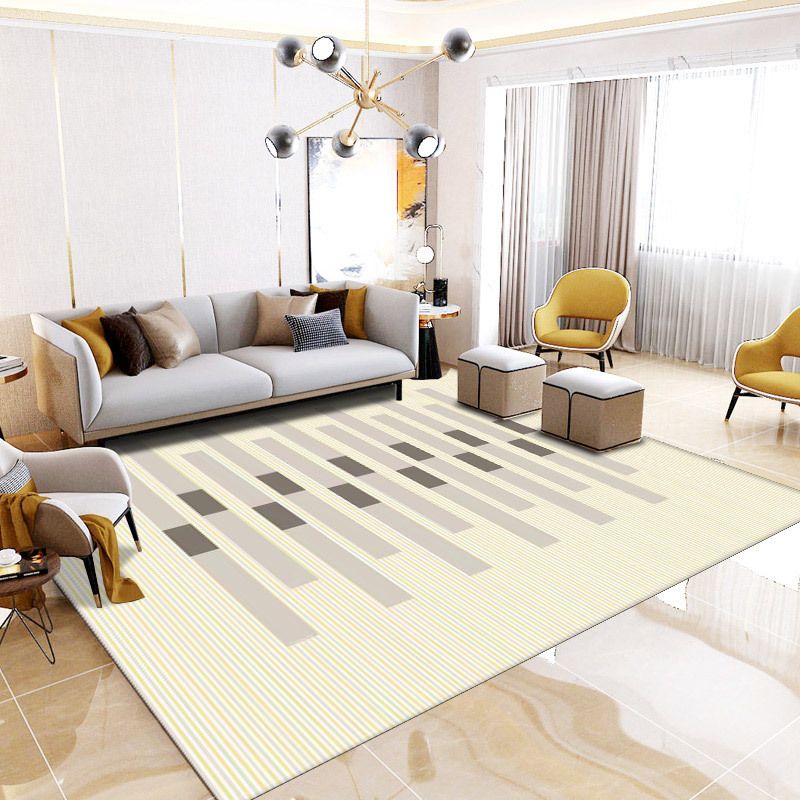Modern Graphic Pattern Rug Polyester Indoor Carpet Stain Resistant Carpet for Living Room