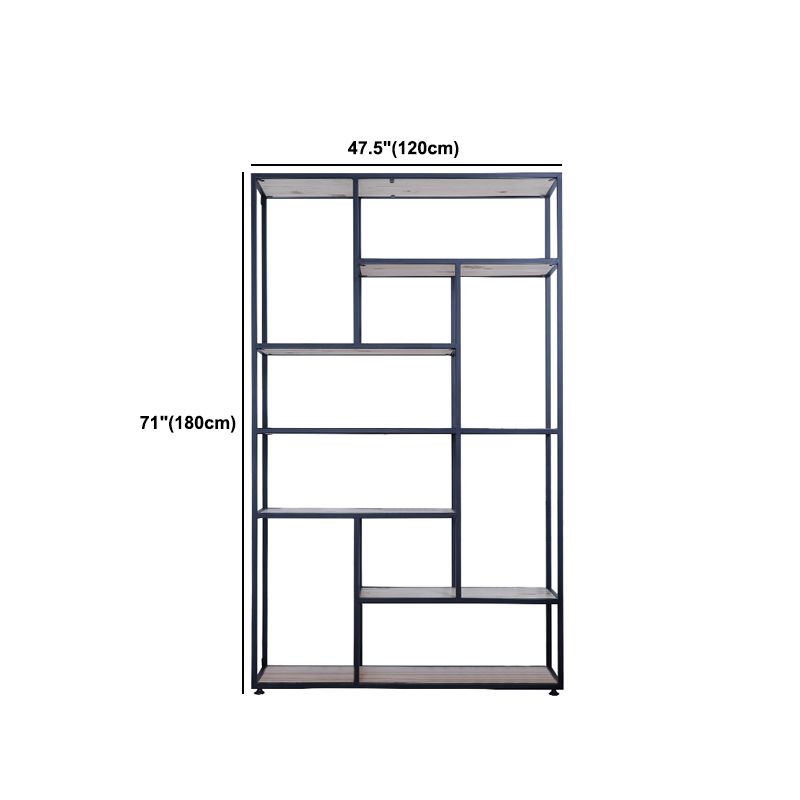 Contemporary Iron Floor Type Bookshelf 12-inch Wide Etagere Bookshelf