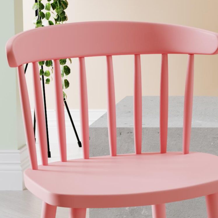 Silla lateral de comedor de cocina escandinava de plástico Silla trasera Windsor