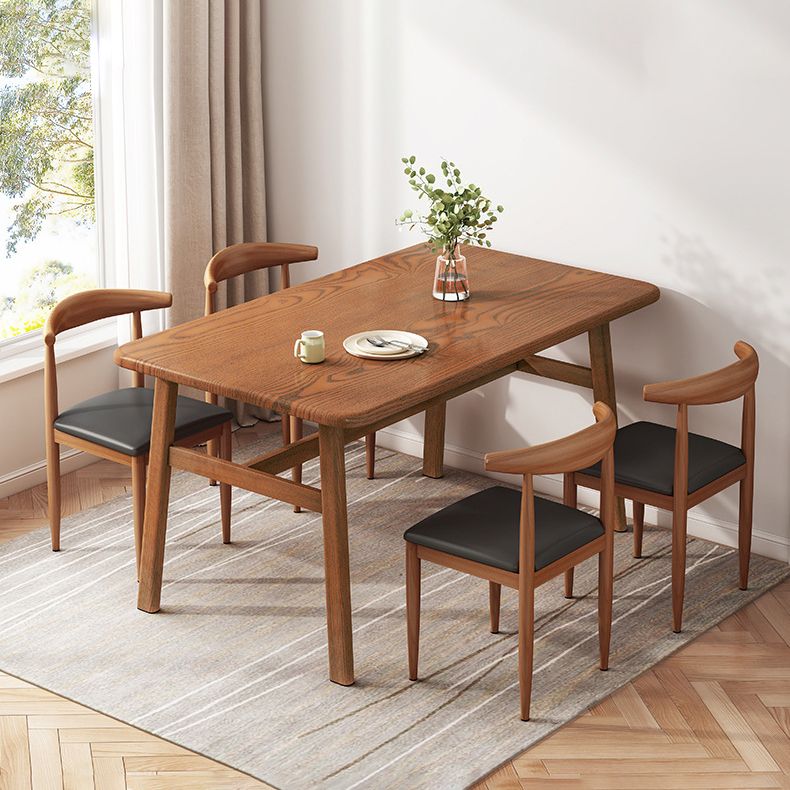 Modern Rectangle Shape Standard Dining Set MDF Kitchen Dining Set in Khaki