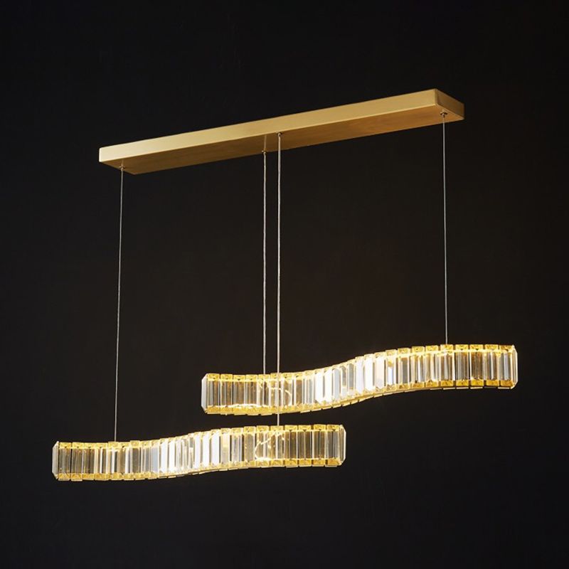 Linear Large Kitchen Pendant Lights Crystal Modern Simplicity Island Light for Living Room