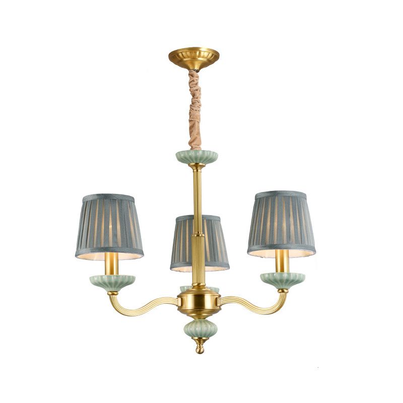 Lampadella in tessuto a 3/6 tradizioni lampadario Accampamento tradizionale in ottone in ottone per la camera da letto con il braccio sinuoso