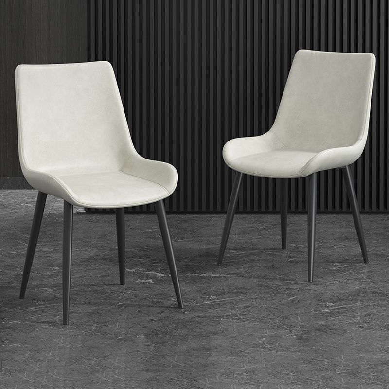 Chaise latérale de salle à manger industrielle en métal, chaise simple sans bras à dossier solide