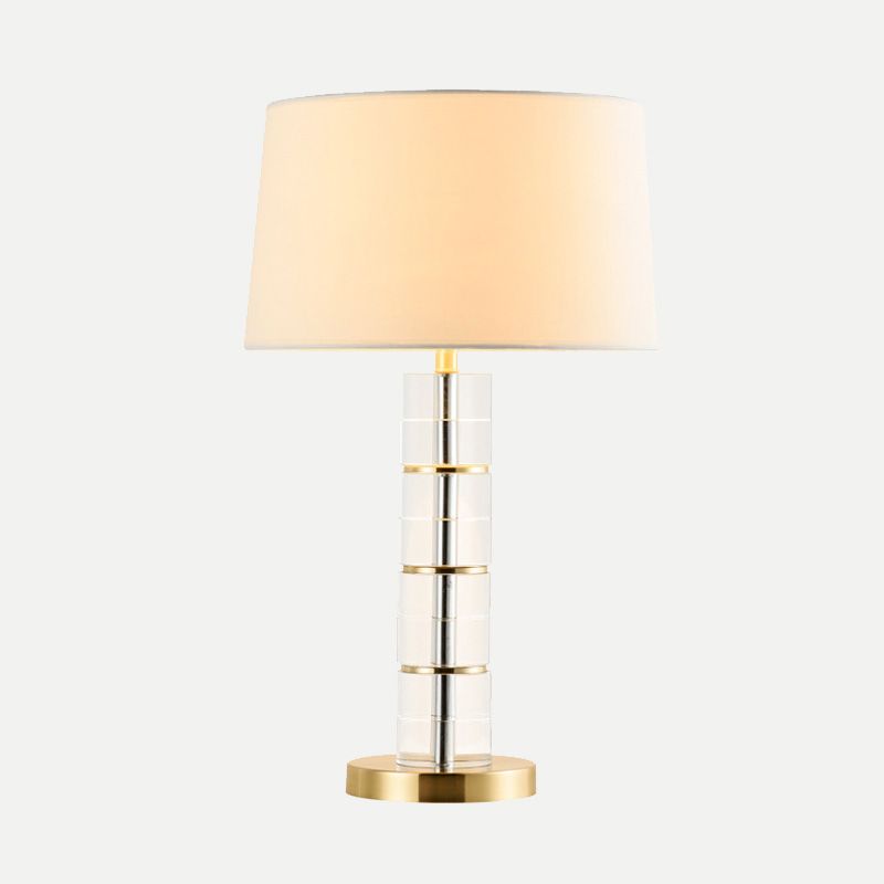 Gold Drum Shape Task Lighting Modernisme 1 Bulbe Tissu lampe de lecture pour le salon