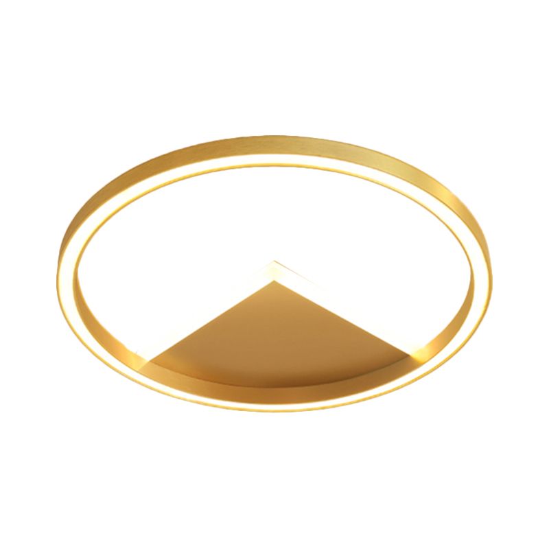 Gold Geometric Ceiling Light Fixture Nordic LED Metallic Flush Mount Lighting for Bedroom