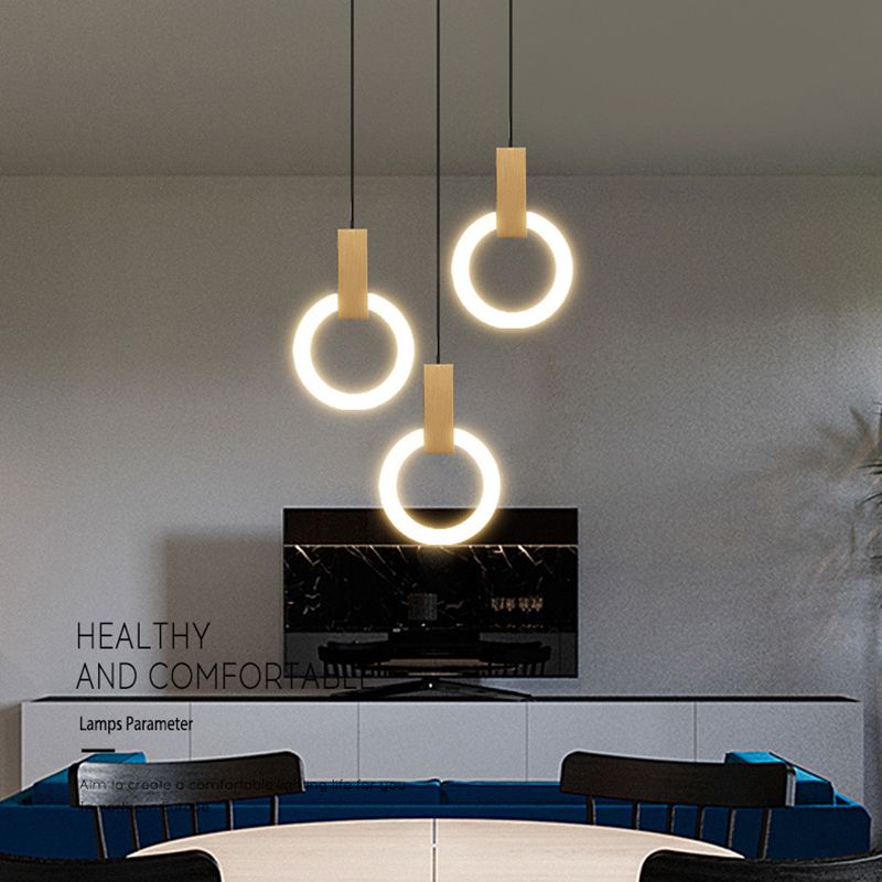 Circle Modern Hanging Light Kit Acrylic LED Pendant Light for Dining Room