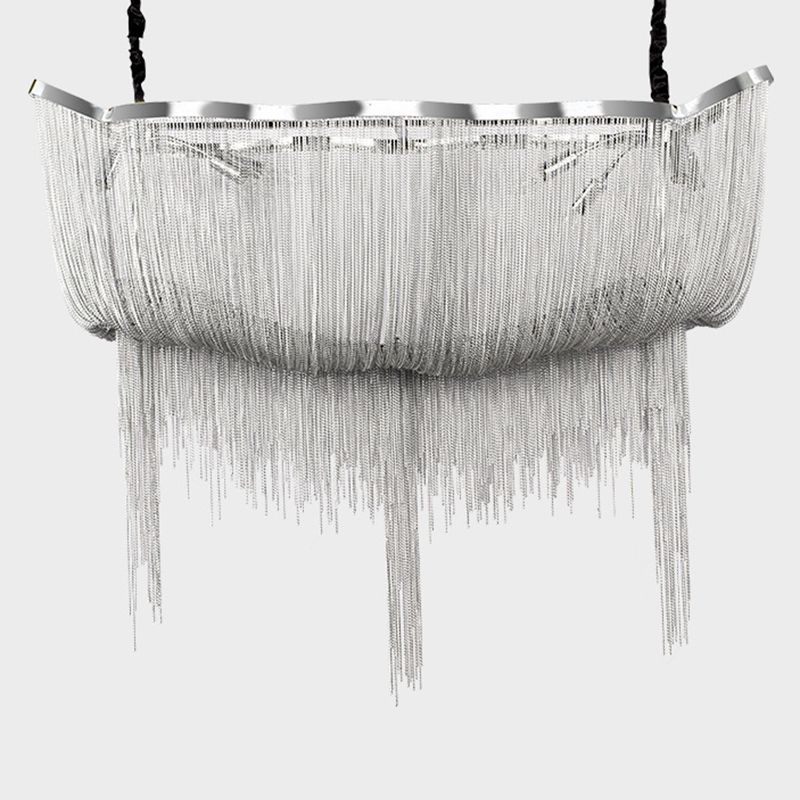 Éclairage linéaire postmoderne chromé