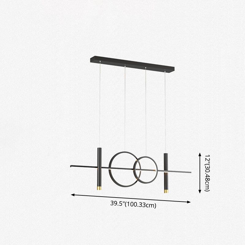 Modern Creative Linear Linear Led Light Light Iron Iron Spendant Light con ombra acrilica