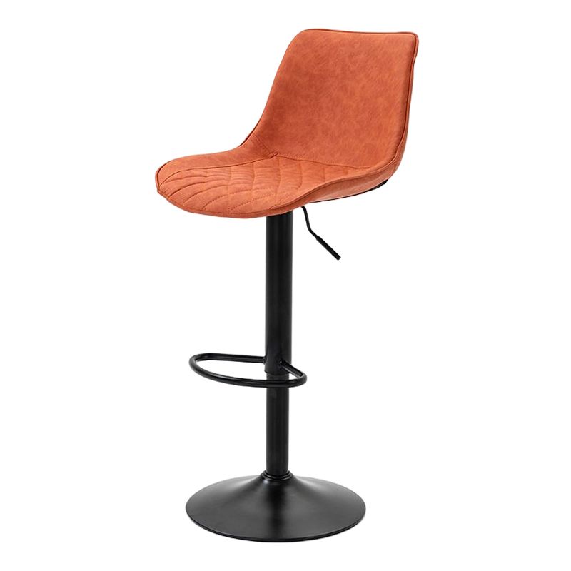 Industrial Bar and Counter Stool Adjustable Height Stool with Pedestal Base in Black