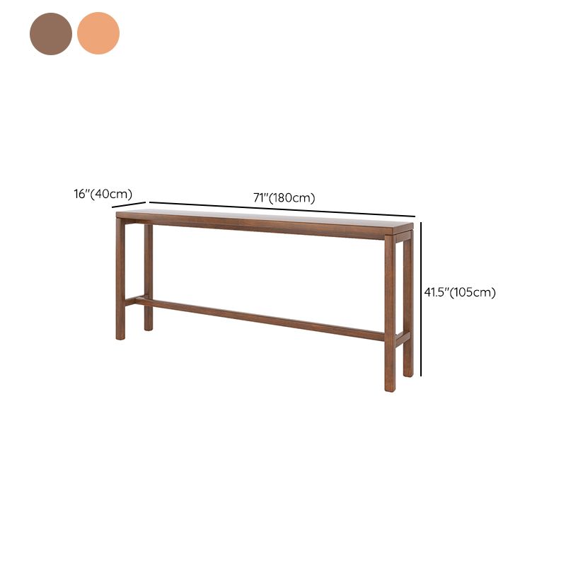 Modern Dining Room Rectangle Trestle Solid Wood Bar Dining Table