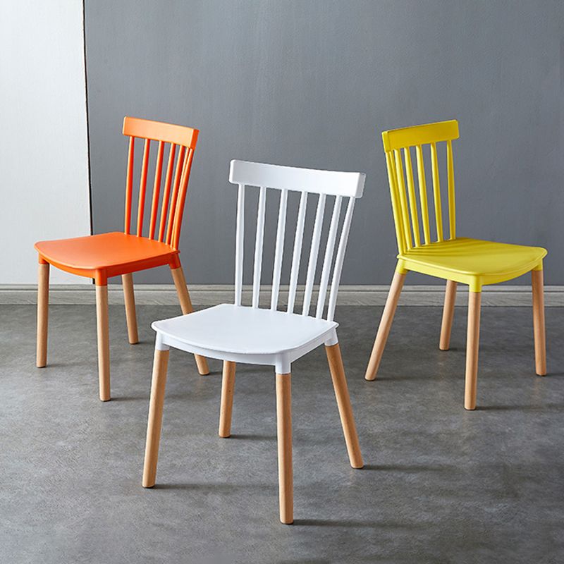 Contemporary Wood Indoor-Outdoor Room Side Chair Slat Back Chair