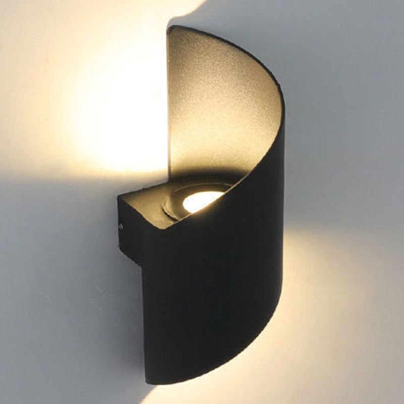 Modern Style Wrapped Shape Wall Sconce Metal 2 Light Sconces for Outdoor