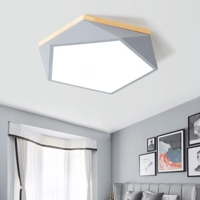 Plafonnier en forme de géométrie de style moderne, éclairage de plafond en métal à 1 lumière pour chambre à coucher