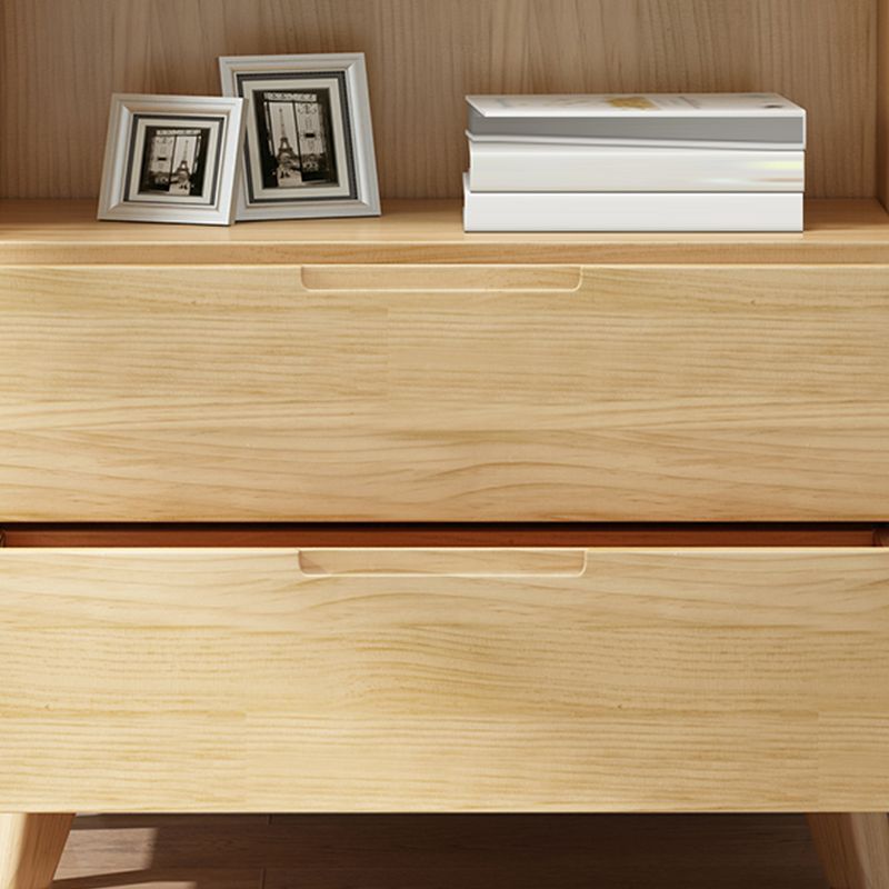 Wooden Natural Standard Bookcase Contemporary Closed Back Bookshelf