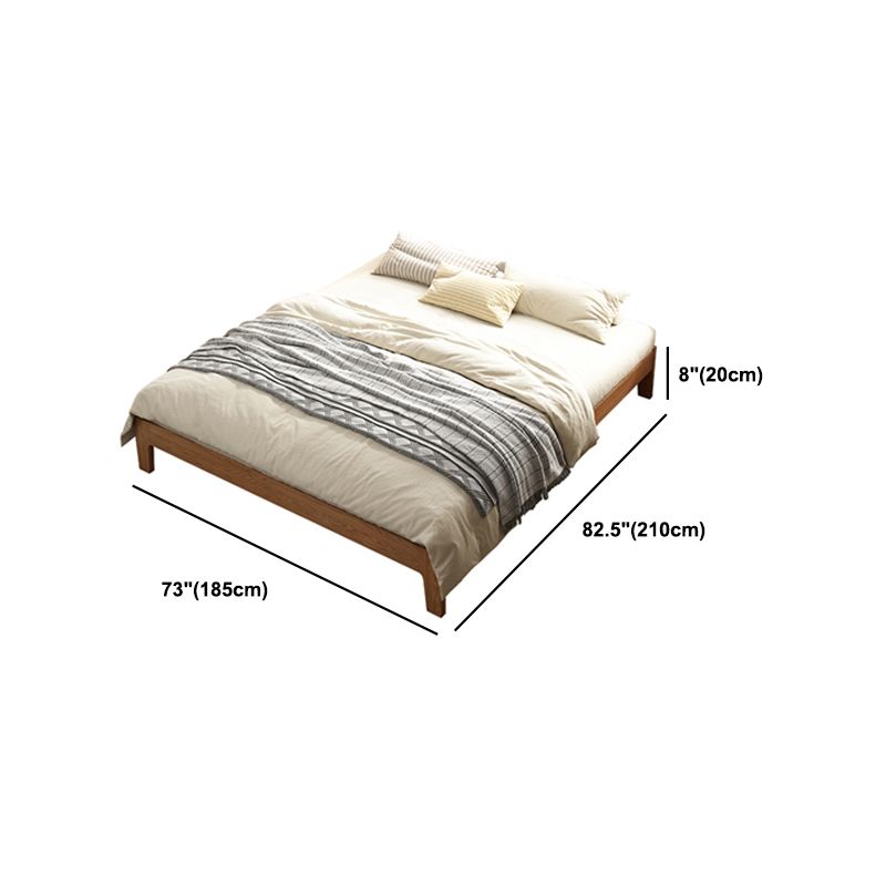 Scandinavian Solid Wood Bed Frame Low Profile Bed with Wood Legs