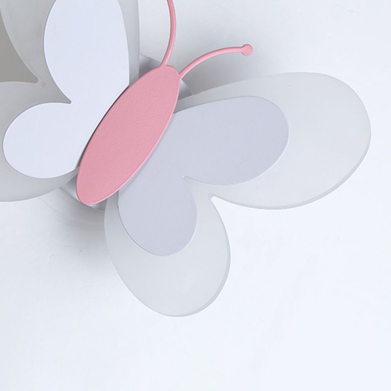 Contemporary Butterfly Wall Lamp Metal 1 Light Sconce Lights