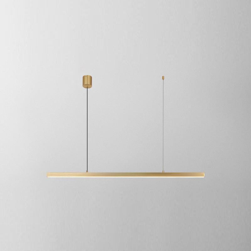 Gold Island Light 1-Light LED Island Hanging Lamp with Acrylic Shade for Living Room