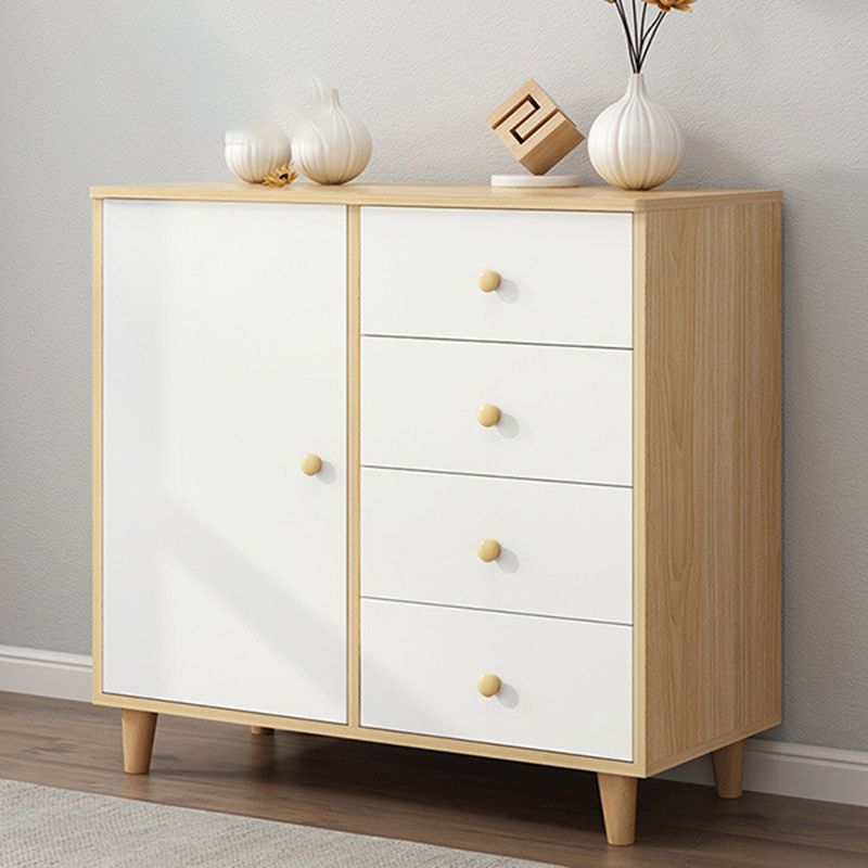 Contemporary Bedroom Storage Chest Engineered Wood Chest with Drawers