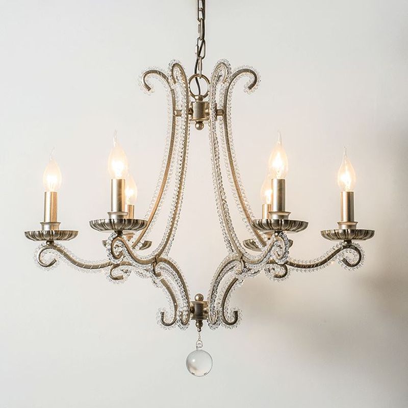 Lámparas de lámparas de lámpara de vela lámparas colgantes de suspensión múltiples de estilo americano para sala de estar