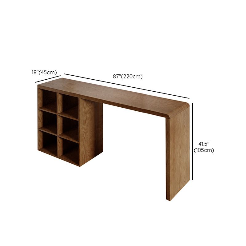 Modern Style Bar Table Pine Solid Wood Double pedestal Bar Dining Table with Storage