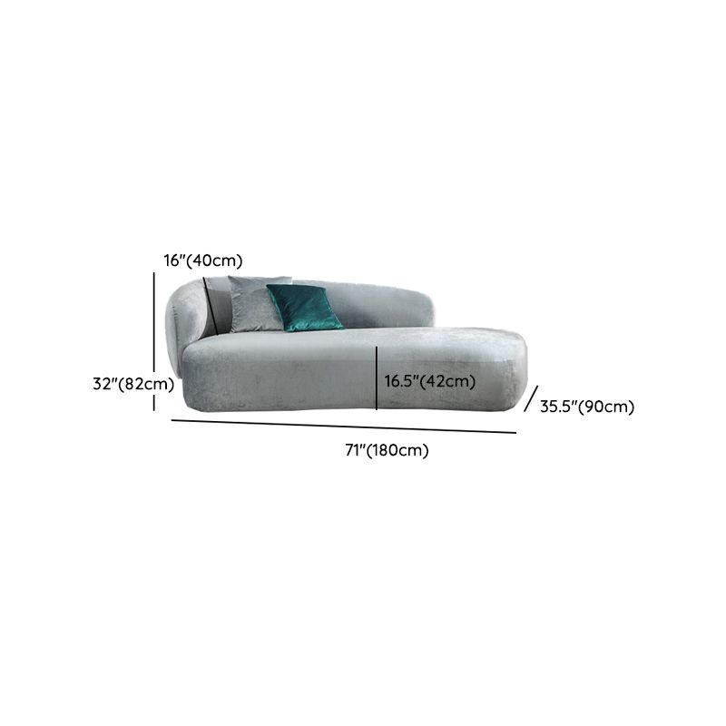 Modern Chaise Lounge Couch Recessed Arm Chaise Lounge with Pillows