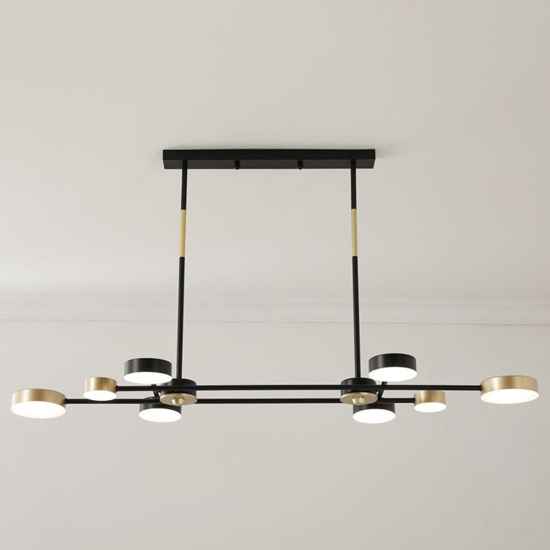 Postmodern LED Island Lamp Round Shape Metal Suspension Light for Dining Room