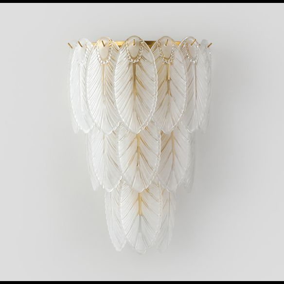 Modern Luxury Style Feather-shaped Wall Sconce Glass Sconces for Living Room