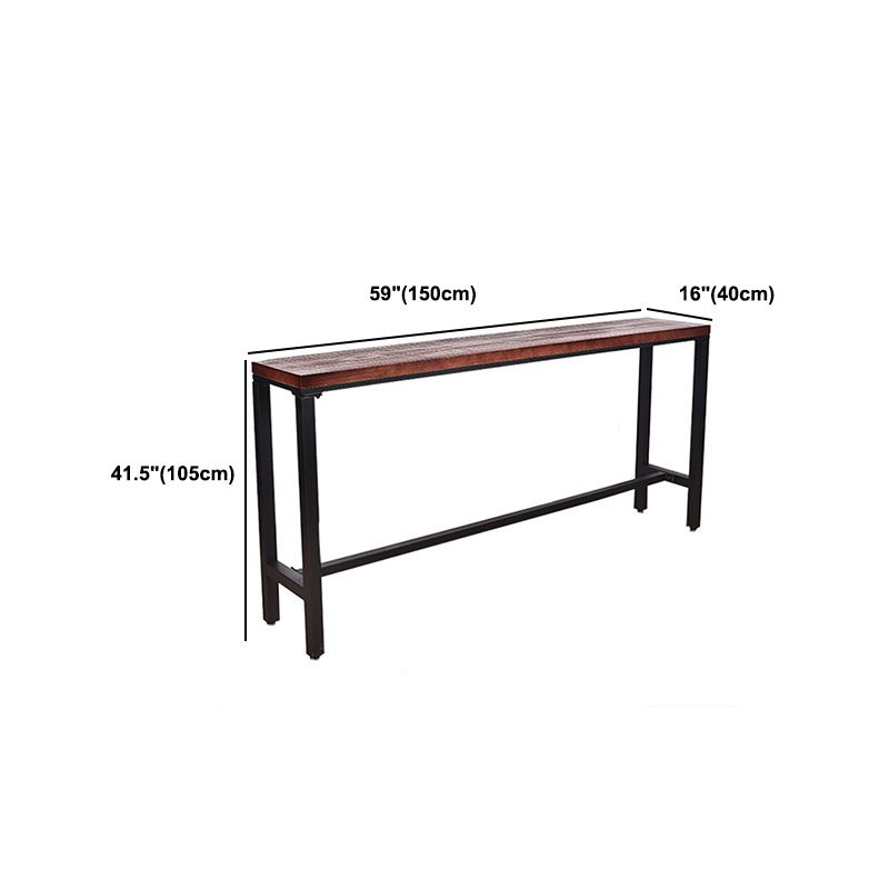 Industrial 1/5 Pieces Bar Table Set Rectangle Pine Wood Counter Table for Cafe
