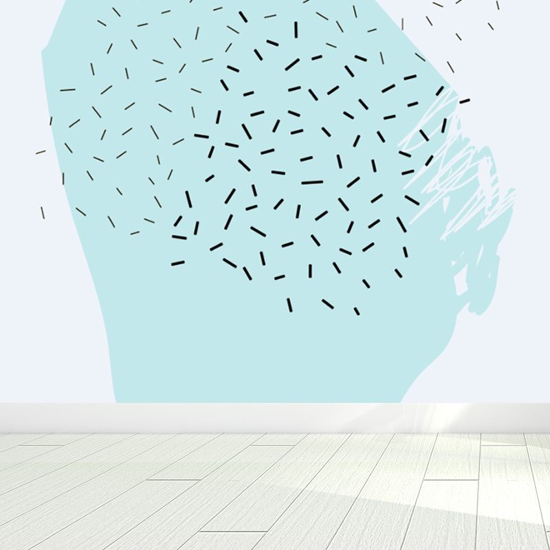 Childrens Art Tree Drawing Mural Soft Color Water Resistant Wall Covering for Kids Room