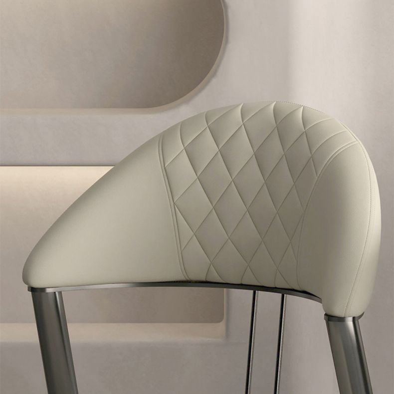 Faux Leather Dining Chairs Nordic Style Open Back Armless Chair for Dining Room