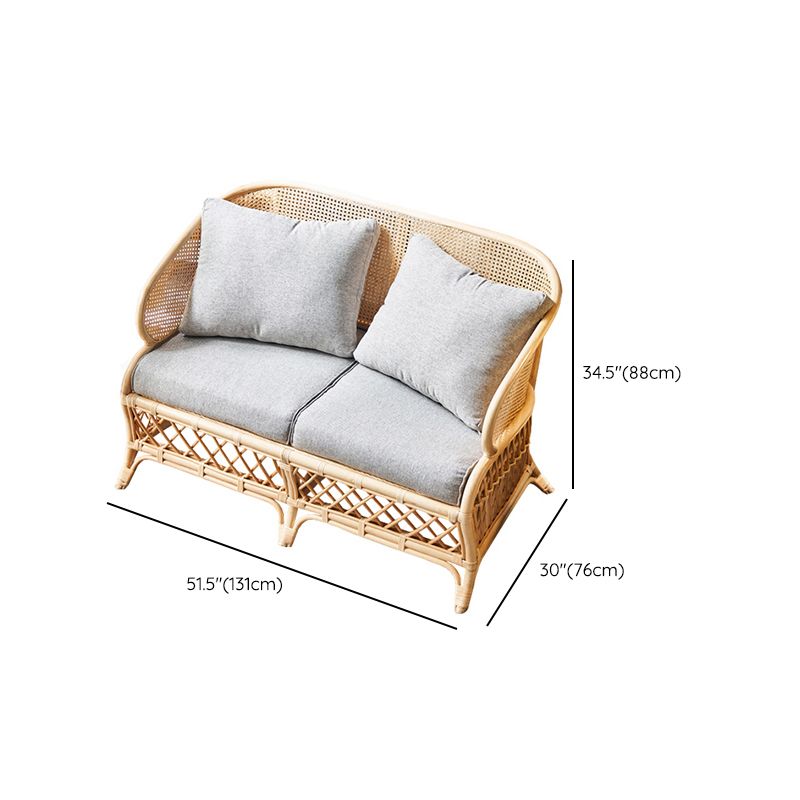Scandinavian Wood Frame Cotton Blend Sofa in Gray For Living Room