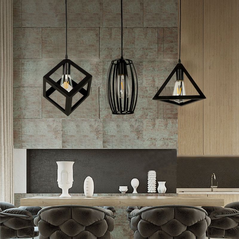 Geometric Island Light Industrial Hanging Lighting Fixture for Dining Room