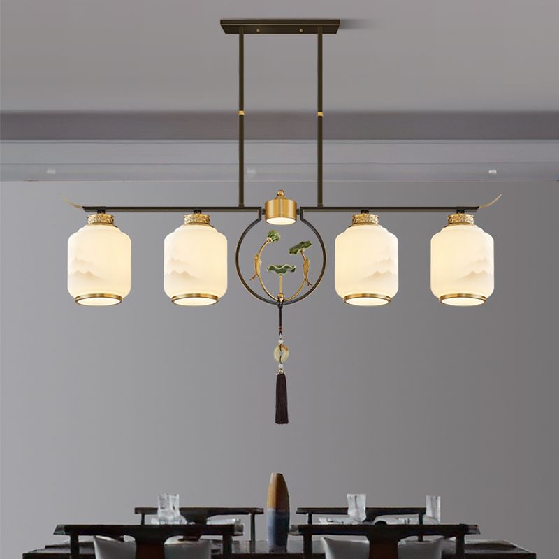 Cylinder Island Lighting Fixtures Contemporary Kitchen Island Lighting with Glass Shade