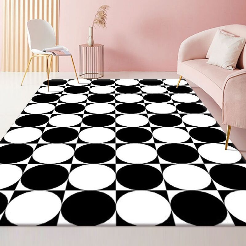 Lattice Pattern Rug Modern Style Rectangle Stain Resistant Shape Rug for Home Decor