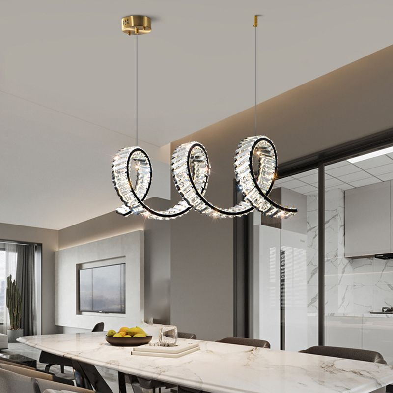 Modernism Single Black/Golden Kitchen Island Lighting LED Ceiling Light