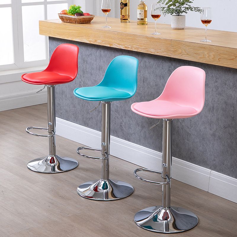 Contemporary Adjustable Height Bar Stool PU Leather Bar Stools for Kitchen