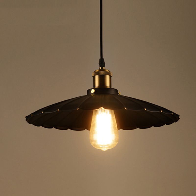 Lámpara colgante de hierro forjado de un solo colgante de color colgante industrial para cafetería para cafetería