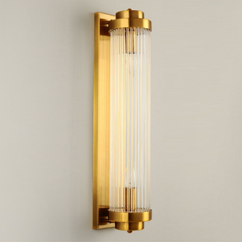 Crystal Cylinder Shape Wall Lighting Modern Style 2 Lights Wall Light Sconce