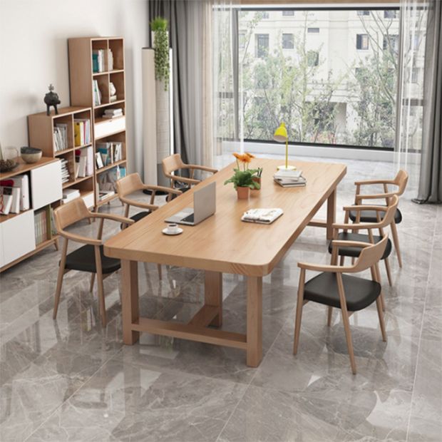 Modern Rectangle Wood Dining Table 1/4/5/6/7 Pieces Dining Set for Dining Room