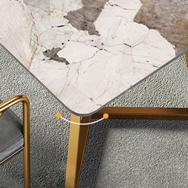 Metal tradizionale tavolo da interno rettangolare tradizionale tavolo in pietra sinterizzata con base a slitta