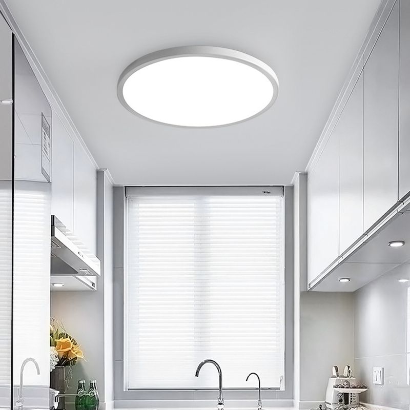 Modern Round Flush Light Fixtures Metal 1 Light Flush Mount Ceiling Fixture