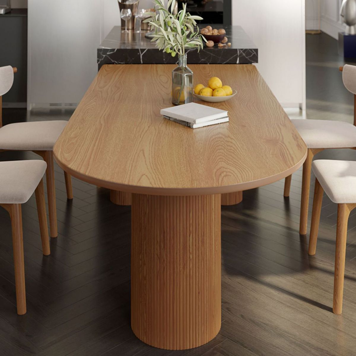 Pine Solid Wood Dining Table Contemporary Dining Table for Kitchen