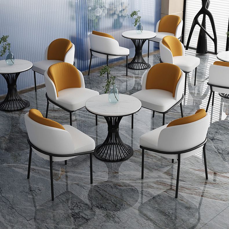 Modern Sintered Stone Dining Table Set White 1/2/5 Pieces Dining Set for Home Use