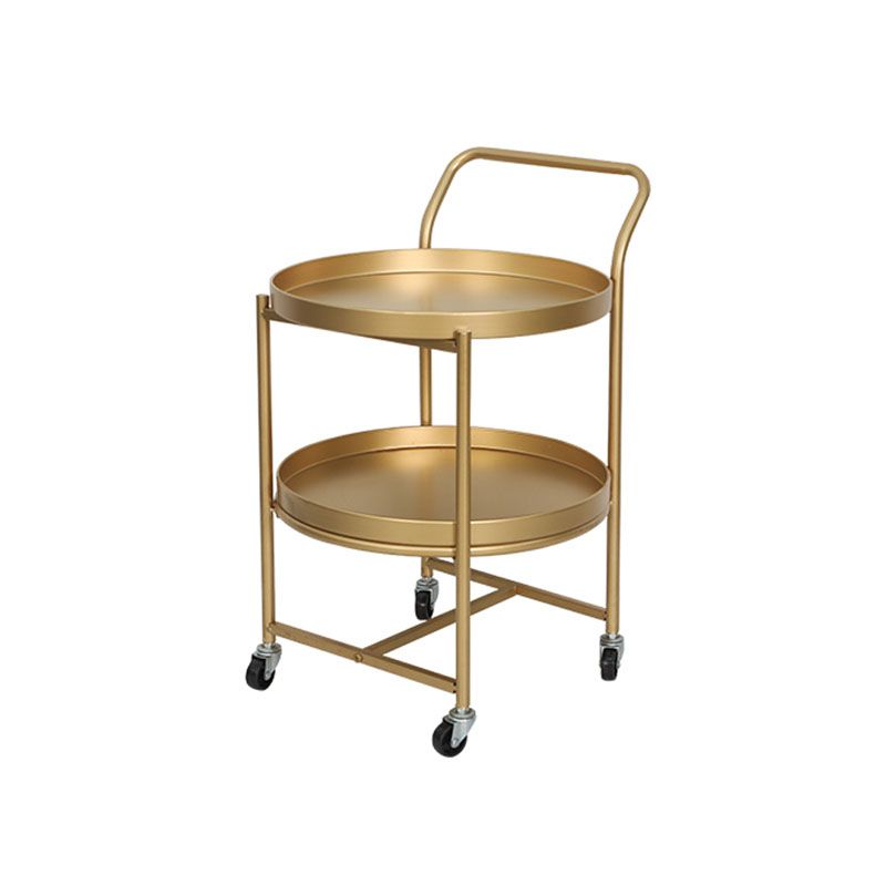 15.75 inch Wide Mid-Century Side Table Double Tier Round Side End Table